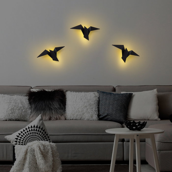 Opviq Lámpara de pared de metal negra con LED 1W Opviq Lámpara de pared de metal negra con LED 1W